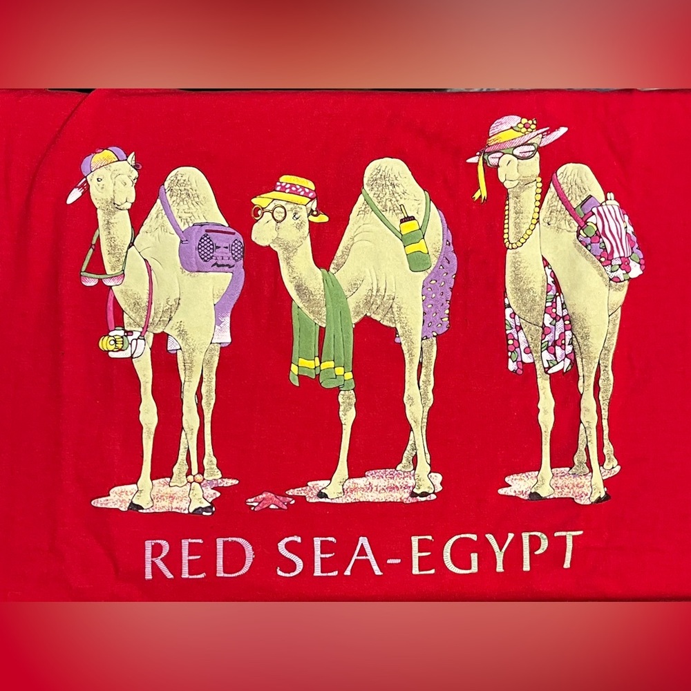 NWOT Red Sea Egypt Camel Tee Shirt Size XL Red - Picture 2 of 3